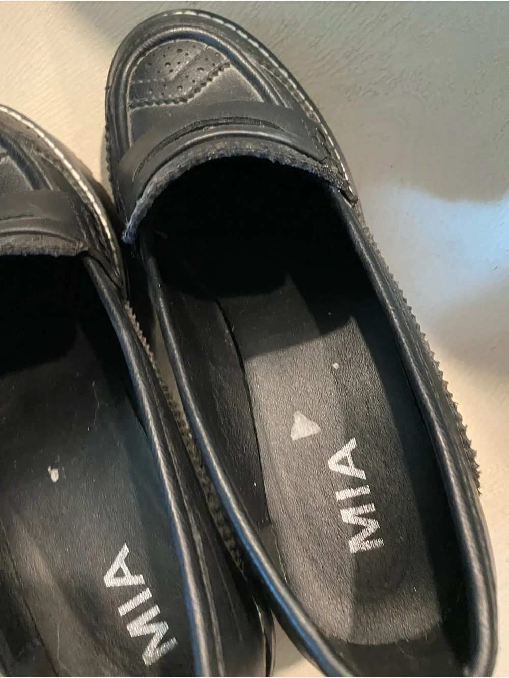 MIA Deena y2k Round Toe Platform Lug Sole Loafers BLACK Size 8.5m